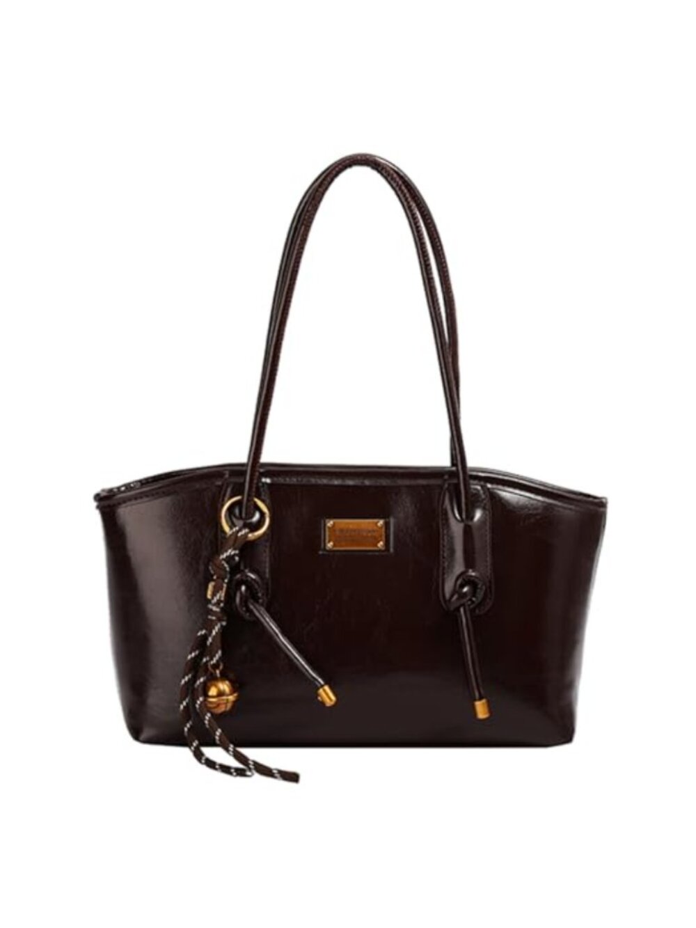 Synthetic Leather Shoulder Bag Lightweight Zipper Closure